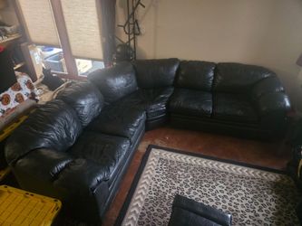 Genuine Leather Black couch