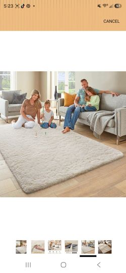 Area Rugs 6*9 ,Upgrade Non-Slip Fluffy Soft Rugs for Living Room,Large Shag Ivory Fuzzy Plush Rug,Shaggy Big Carpets for Bedroom,Kids Boys Girls Dorm 