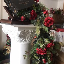 Flowing Red Rose And Book Arrangement 