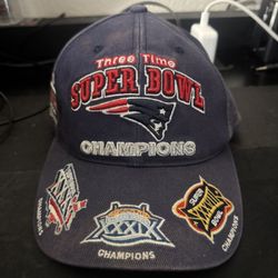 Vtg Patriots 3 Time Super Bowl Snapback