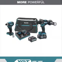 Makita 40V Max XGT Brushless Cordless 2-Pc. Combo Kit (Hammer Driver-Drill/Impact Driver) 2 Batteries 40 Volts 