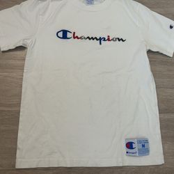 Vintage Champion Shirt Mens Extra Medium Short Sleeve White