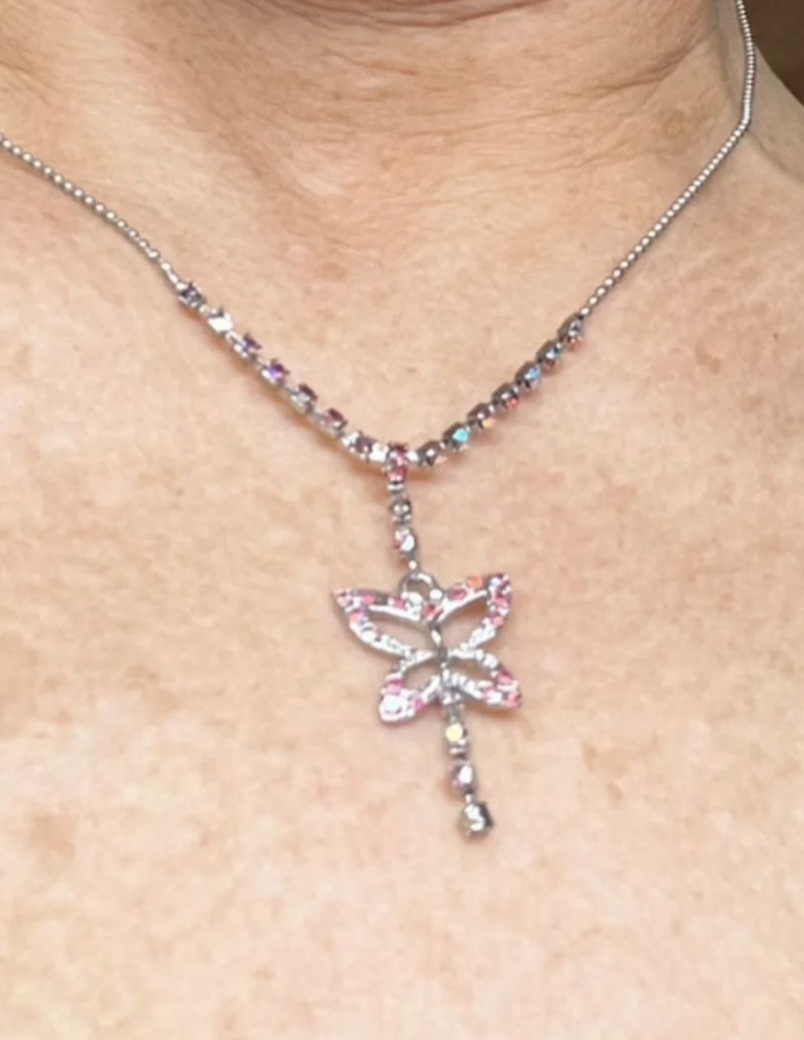 Iridescent Butterfly Necklace 