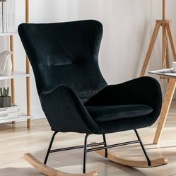 Black Velvet  Rocking Chair 