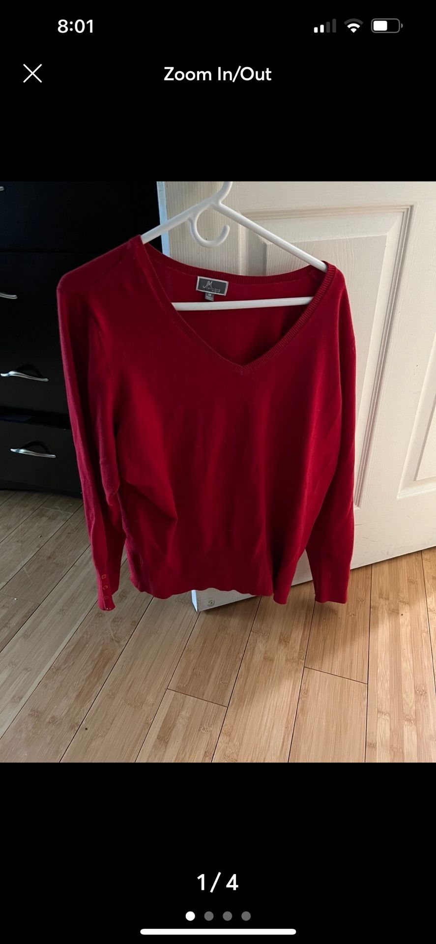 Red Sweater Worn Twice Xl