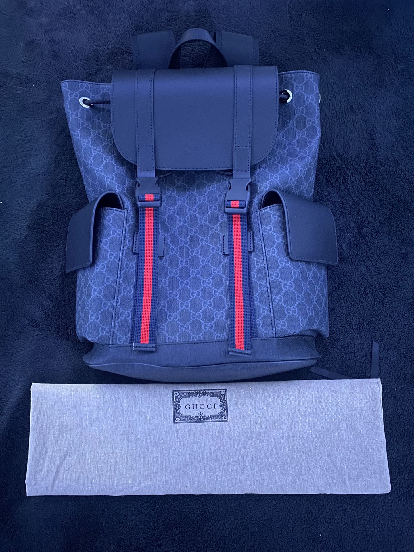 GUCCI GG Supreme Canvas Backpack – Black Price is Negotiable