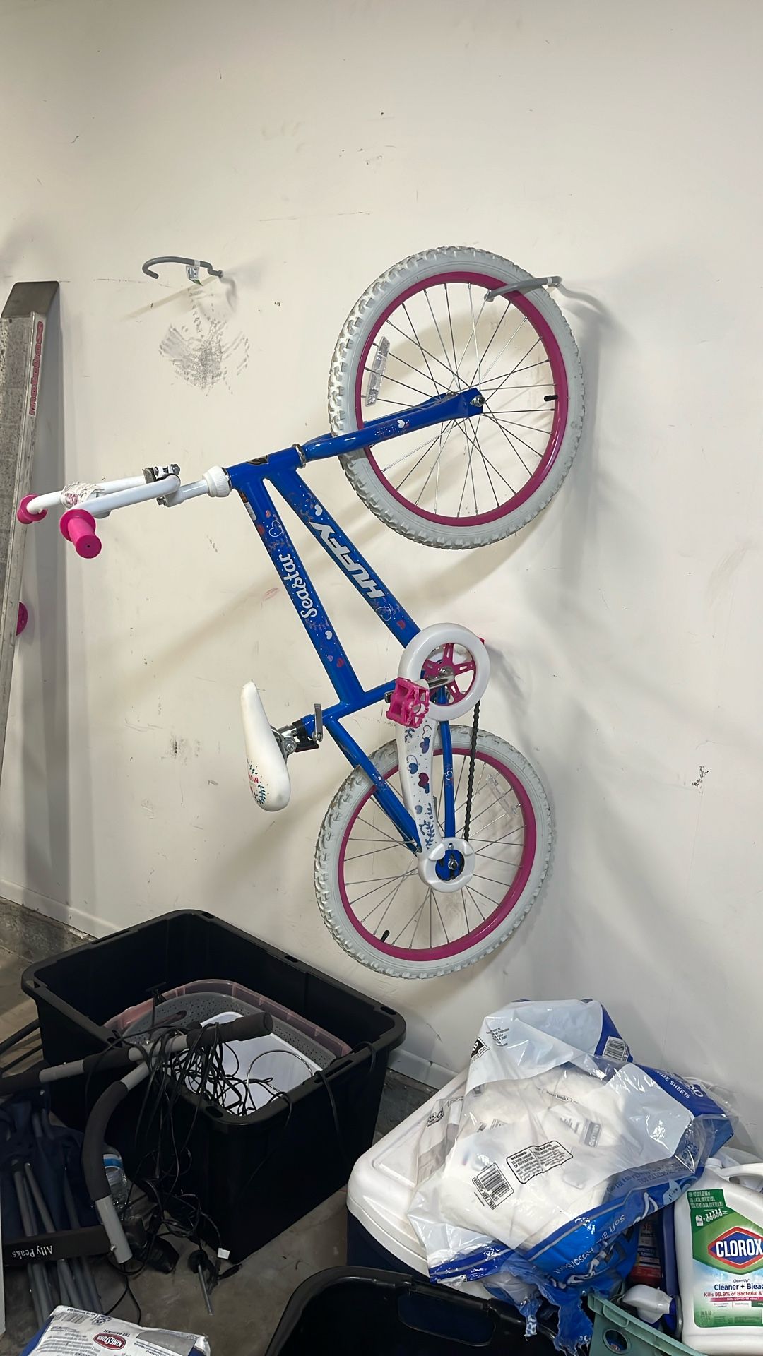 Two Girls Bikes One Has Training Wheels