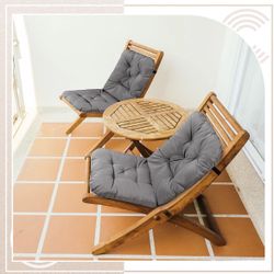 Waterproof outdoor indoor chair cushion set, 2 pcs