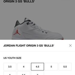 NO BOX!!! Unisex 2025 Air Jordan Flight Origin 3 GS 'Bulls