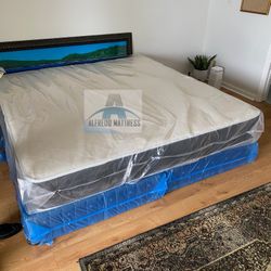 King mattress regular and box spring set (2pc - brand new) 