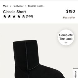 Men’s Ugg Black Classic Short Boots