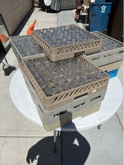 Commercial Glass Cups – Approx. 300 Glasses with Dishwasher Racks –