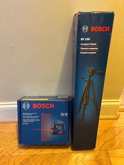 Bosch 40.0-ft Red Cross-line Laser Level with plumb points & 61-in extendable Aluminum Tripod