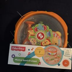 Collectable Fisher-Price KFP2136 Musical Band Drum Set, Multicoloured