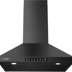 Wall Mount 30 Inch Range Hood 900 CFM, Ductless/Ducted Convertible Kitchen Hood, 3-speed Gesture Sensing & Touch Control, Black Painted Stainless Stee