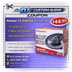 Pioneer G Series Car Speakers 1-Set 4"x6" 2-Way Coaxial Speaker 200 Watts TS-G4620S 🚨 Payment Options Available 🚨 No Credit Needed 🚨 