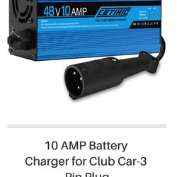 BRAND NEW IN BOX!  10 Amp 48 Volt Golf Cart Battery Charger for CLUB CAR