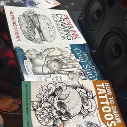 4x Tattoo/Dark Drawing And Color Books