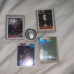 Micheal Jordan Silver Coin & Cards Bundle