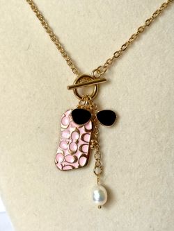 Pink Coach Purse Inspired Necklace