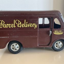 Vintage TONKA PARCEL DELIVERY BROWN COLORED PRESSED STEEL TRUCK