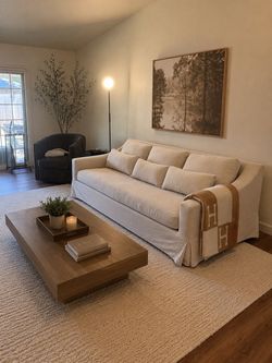 Pottery Barn York Slope Arm Deep Seat Slipcovered Sofa – 95” – Like New Condition