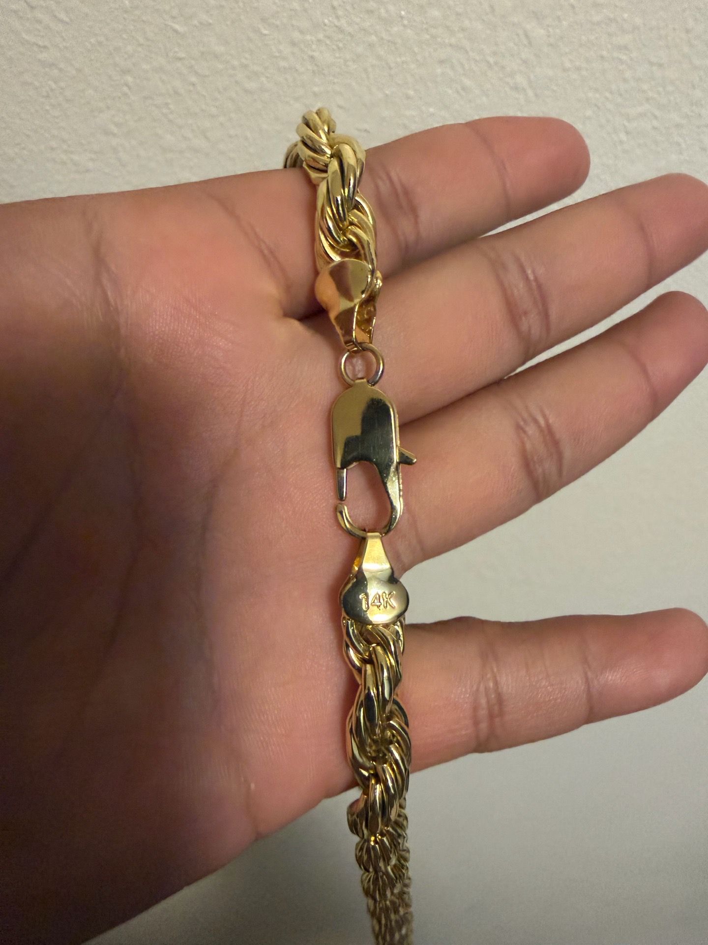 Gold filled rope chain 10mm 26 inch