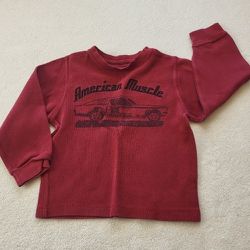Gymboree Size 6 Child Long Sleeve Red Thermal Shirt American Muscle