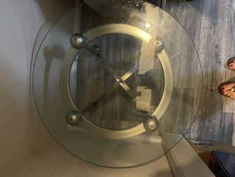 Coffee Table -glass… Chrome…40 Each Or All For 100