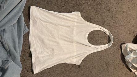 White Ribbed Tank Top