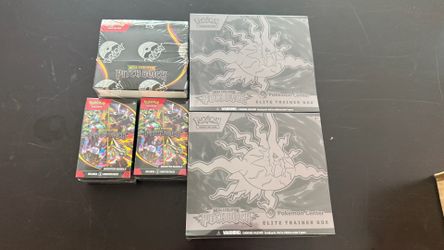 BNIB sealed Pitch Black 1x booster box, 2x PKC ETB, 2x booster bundle