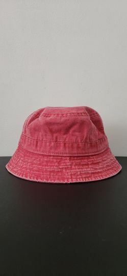 Urban Outfitters Men's Washed Denim Red Bucket Hat (Size: OSFA)