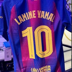 LAMINE YAMAL #10  UCL Men's home jersey 25/26 FC Barcelona All Patch’s All Sizes