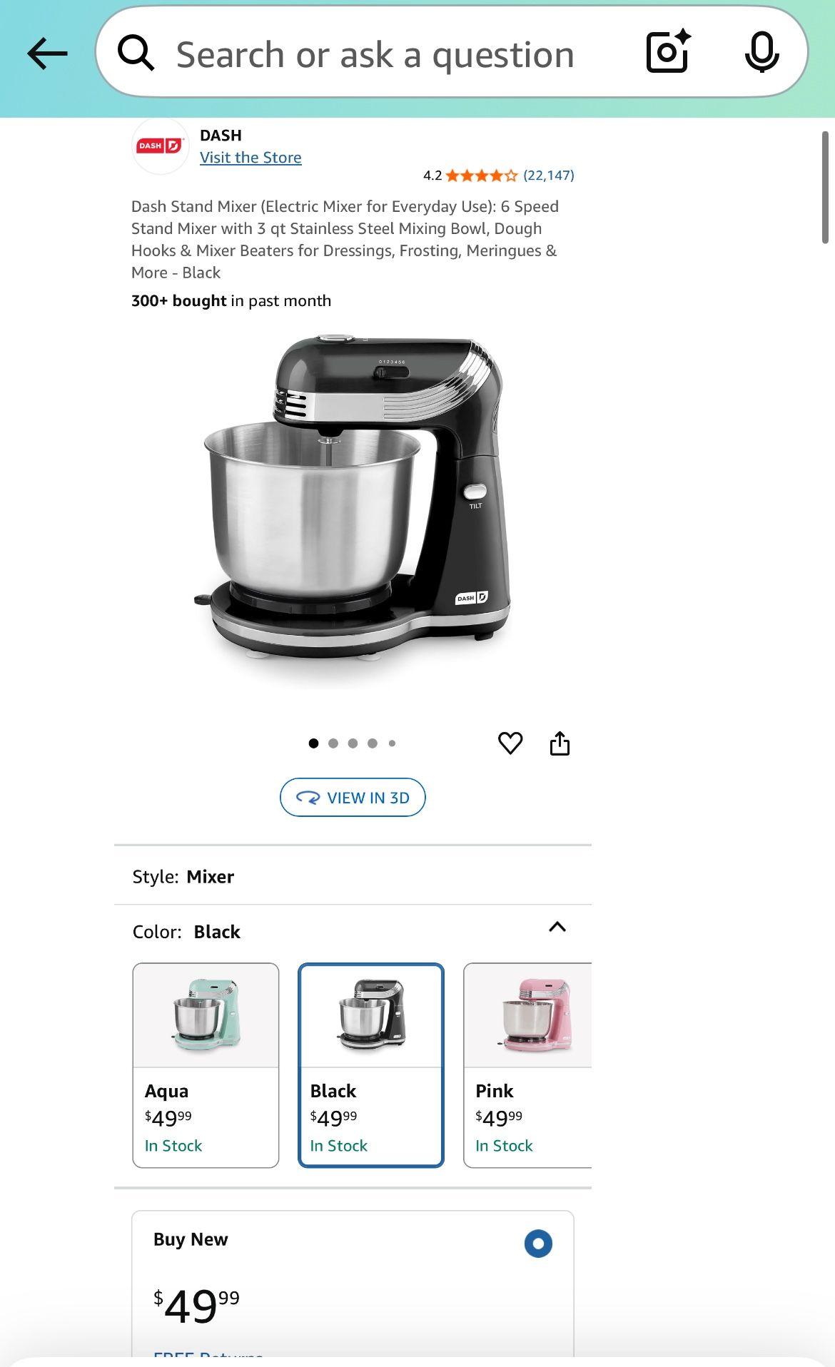 Dash Stand Mixer