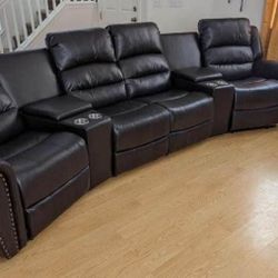 New 4 Recliner Home Theater Sectional Couch / Free Delivery 