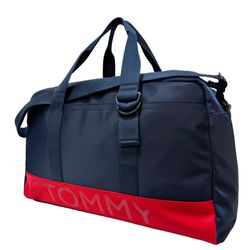 Tommy Hilfiger Gym Travel Duffle Duffel Bag Blue Red 