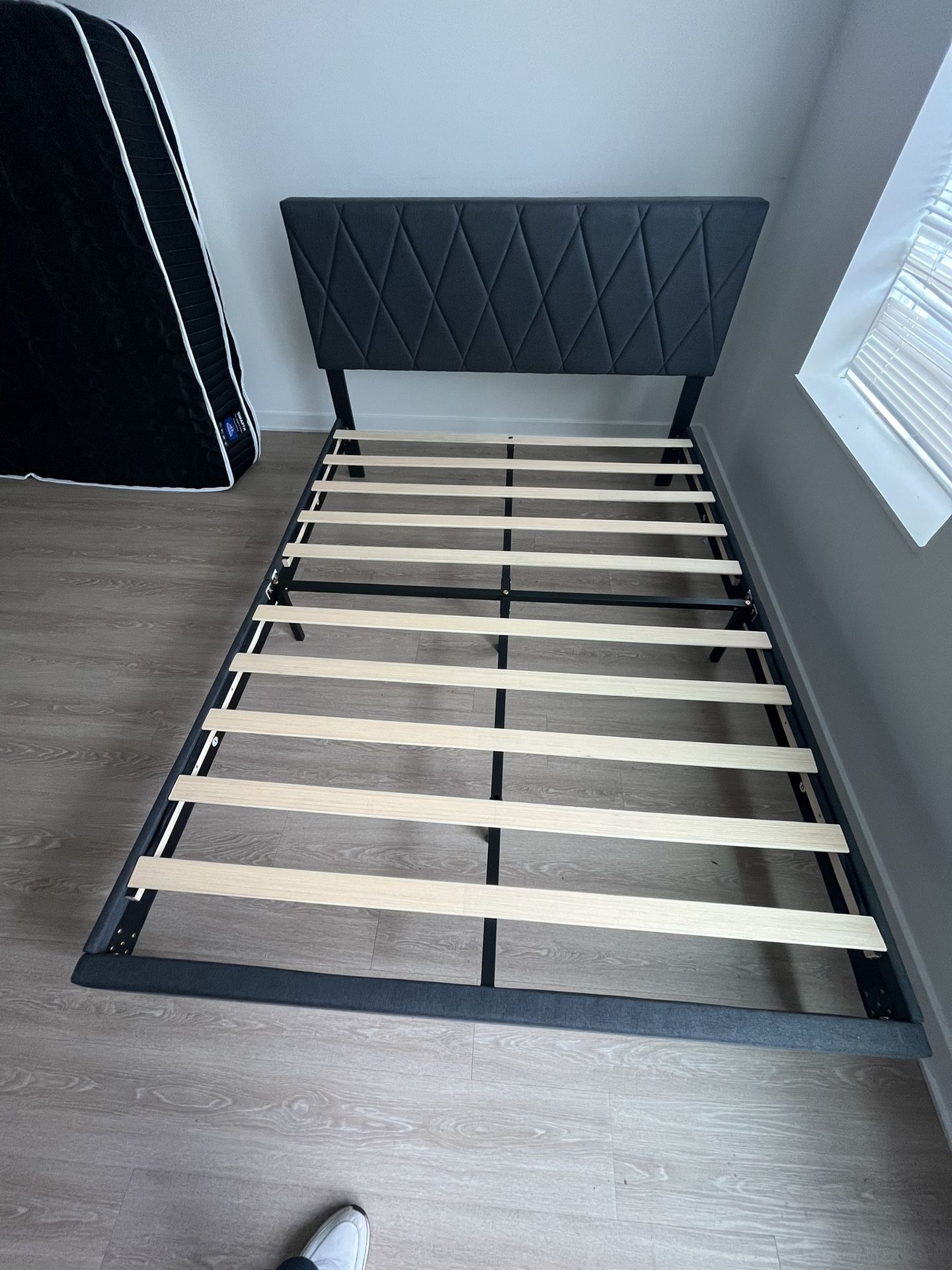 Full Size Bed Frame with Upholstered Headboard – $110