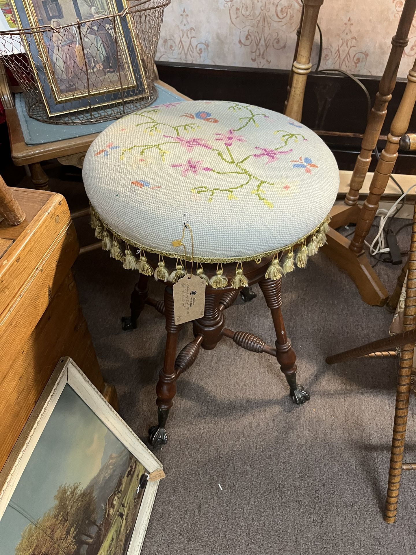 Antique Victorian Piano Stool