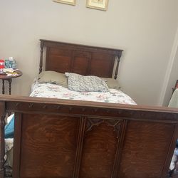 Antique Full Size Bed & Armoire