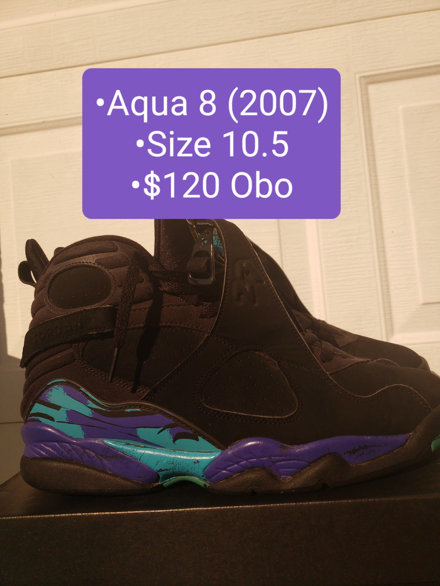 Mens Nike Air Jordan Retro 8 "Aqua" (2007) Size 10.5 $120 Obo
