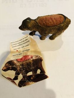 Metal antique pincushion bear