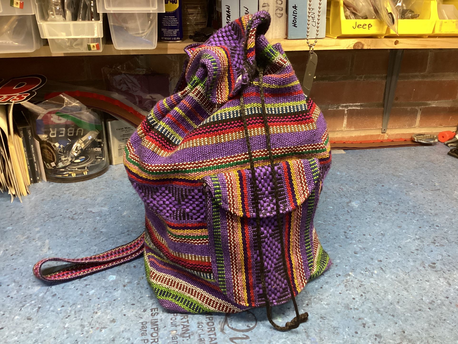 Mexican Morral, Backpack, Woven Artisanal, Handmade, Colorful Backpack.