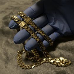 10k gold Miami Cuban set 20inch chain 8inch bracelet 9.5mm 60g all real gold no tradeszzz