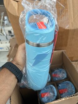 Lot of 6 Gatorade Overtime Stainless Steel Bottle 22 oz Straw Cap Light Blue New