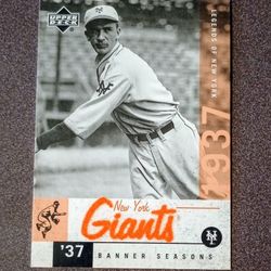 2001 Upper Deck Carl Hubbell Legends Of New York Giants #62 Baseball Card Vintage Collectible MLB Sports