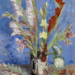 Gladiolus In Vase on Canvas Wall Art/Van Gogh  (NEW)