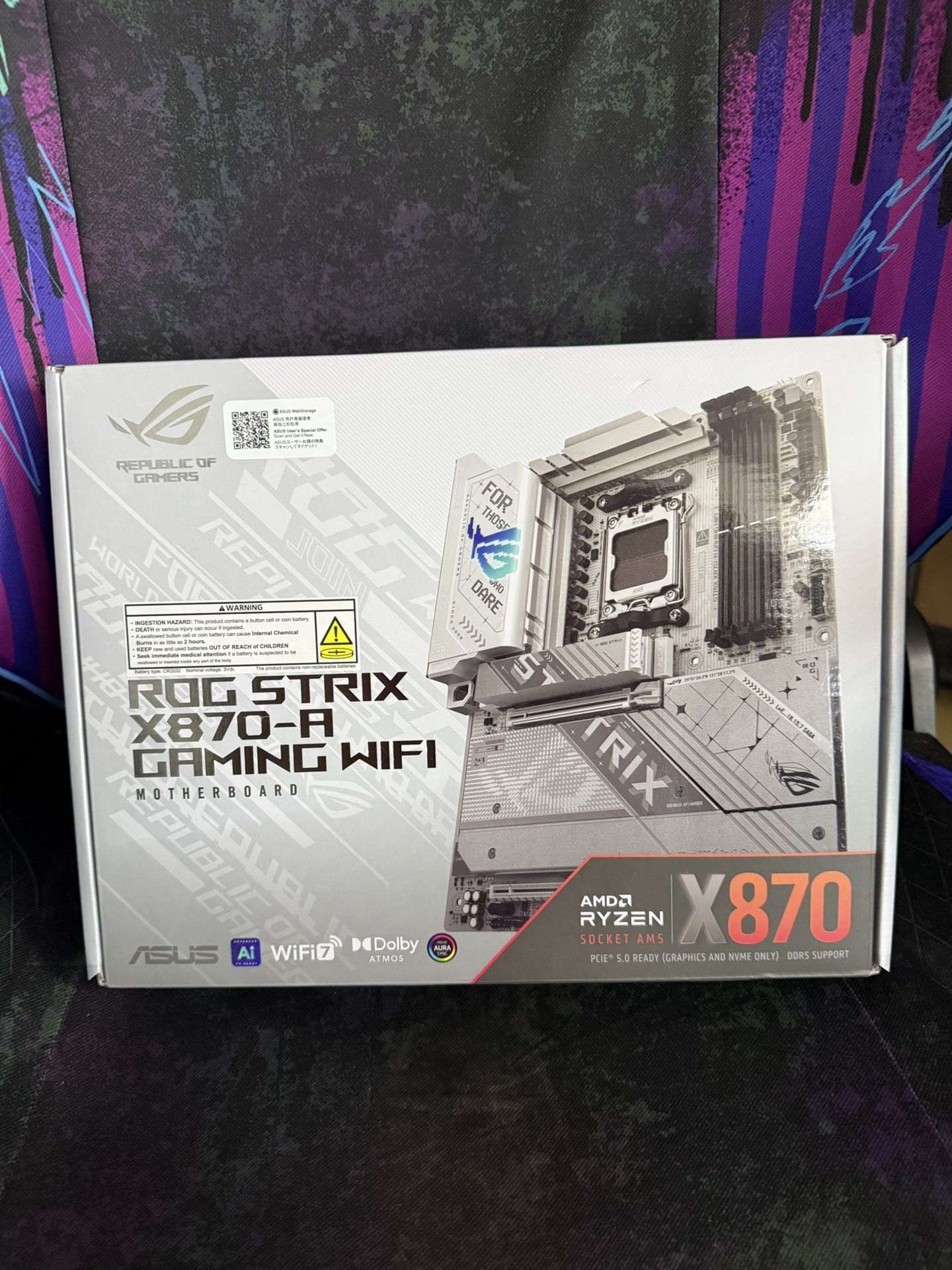 New ASUS ROG STRIX X870-A GAMING WIFI AMD AM5 X870 Motherboard