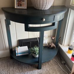 Teal Wood  Accent Console Table 