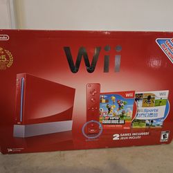 Nintendo Wii 25th Anniversary Limited Release Super Mario Bros Red Console (CIB)