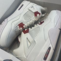 Air Jordan Retro 4 Metallic White/Red